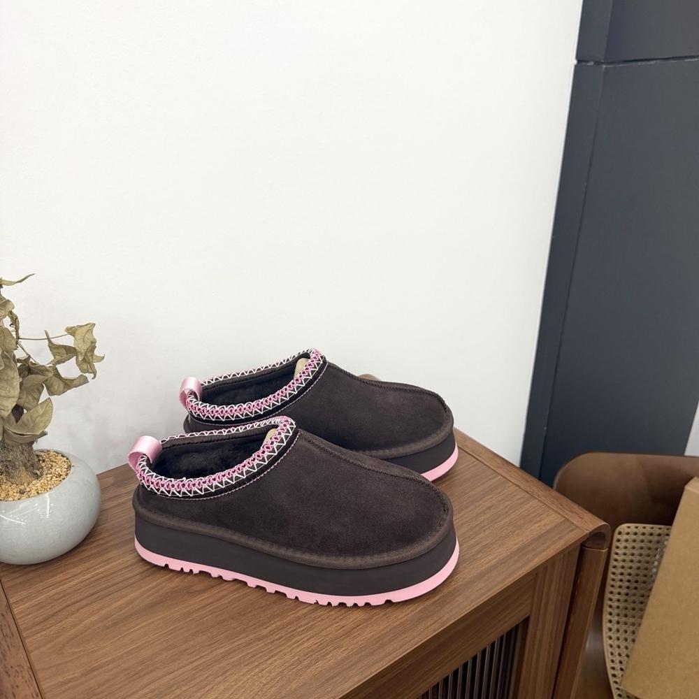 Anti-Slip Tazz Thick Bottom Mini Snow Boots Women's Winter Fleece Lined Warm Fur Slippers Toe Covering Slippers Cotton Shoes