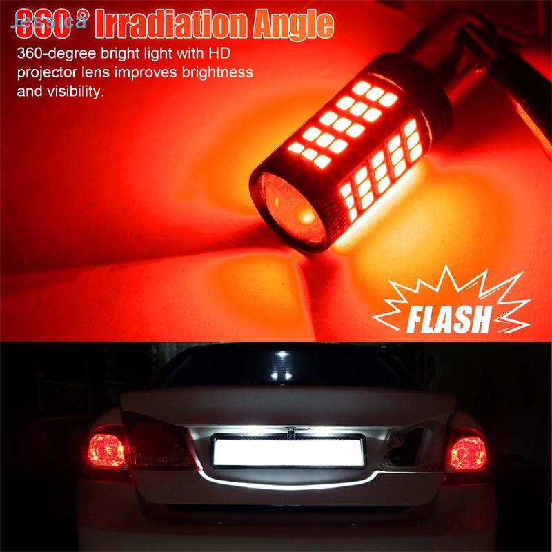 2PCS 1157 66-LED Red Brake Light Bulbs - Super Bright Tail Light Replacement for Cars