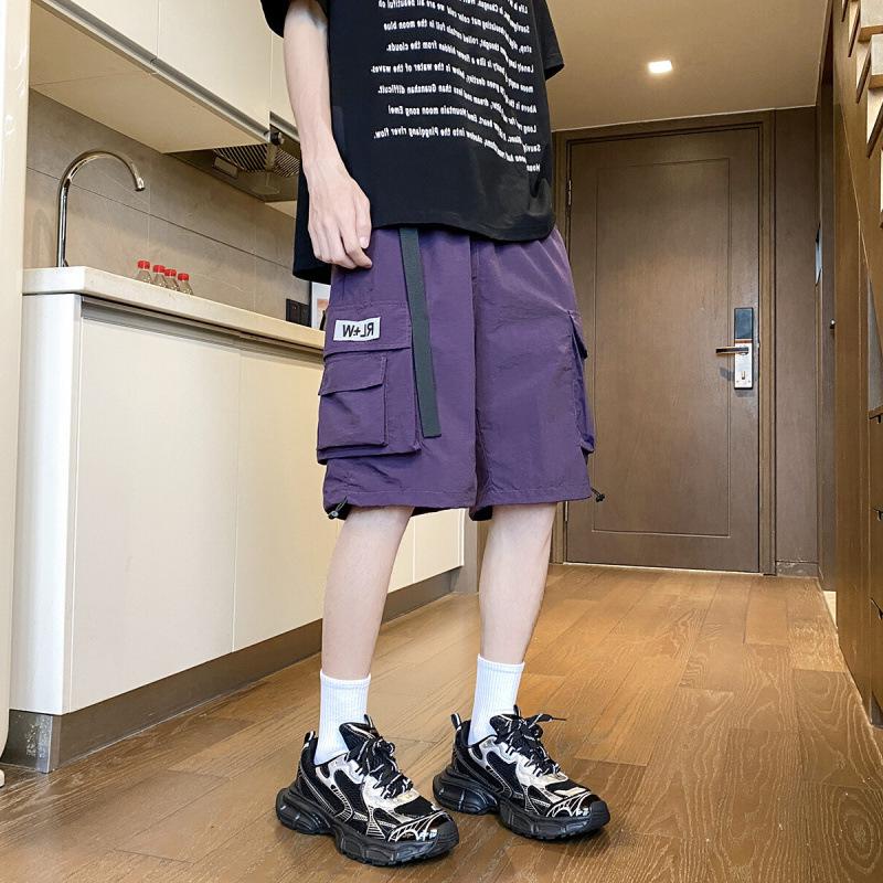 Summer tooling shorts men's casual shorts thin loose straight pants five-point pants