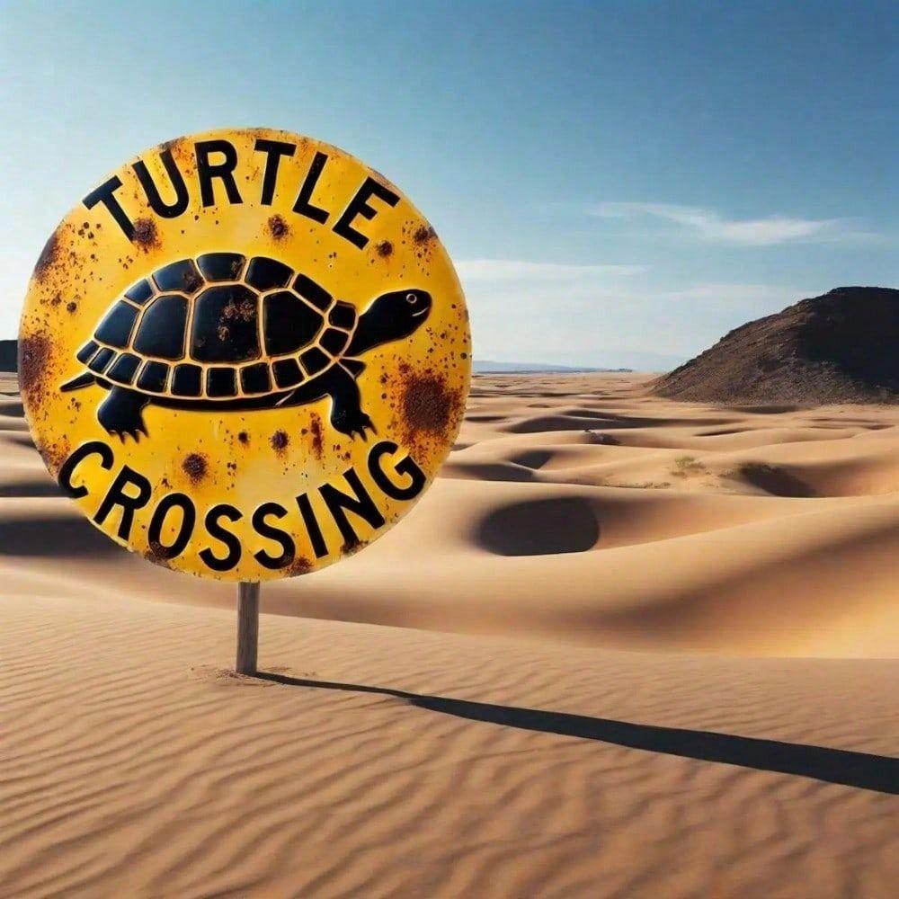 Metal Wall Art Turtle Black Yellow Aluminum Panel Garden Decor Outdoor