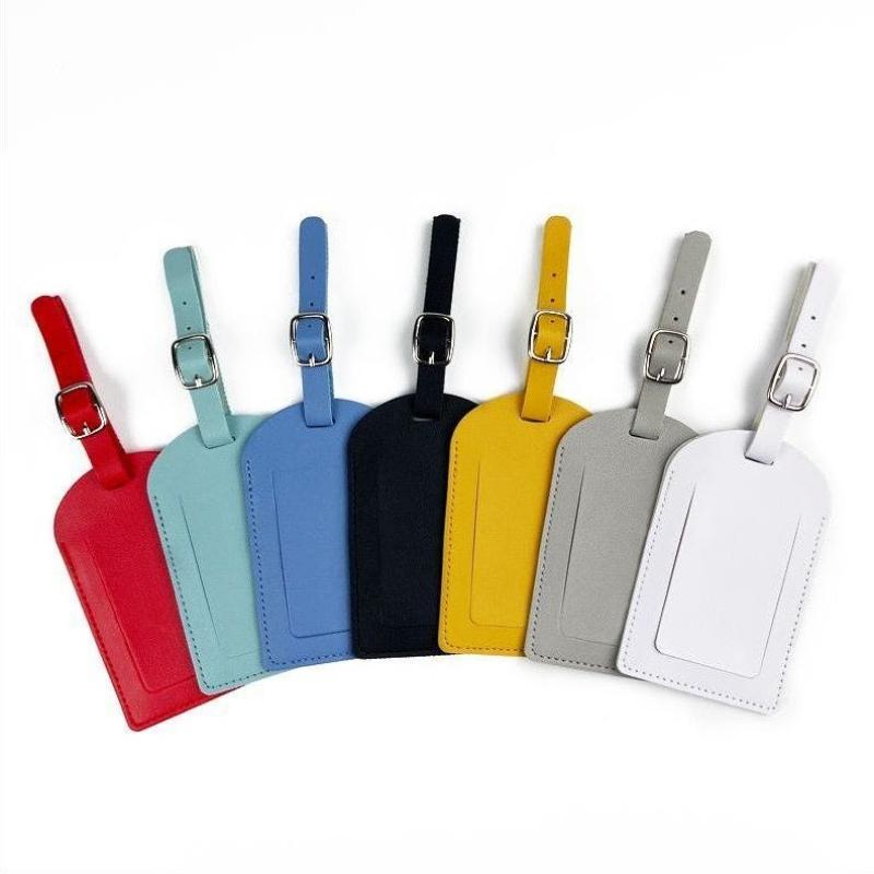PU Leather Luggage Tags for Women Men Suitcase ID Address Name Holder Travel Accessories Portable Label