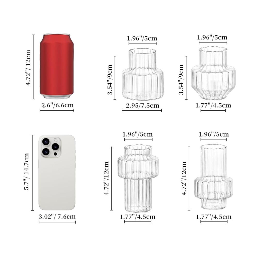 Creative Nordic Water Nourishing Green Plants Transparent Vase Desktop Hydroponic Fresh Flower Vase Home Desktop Decorations