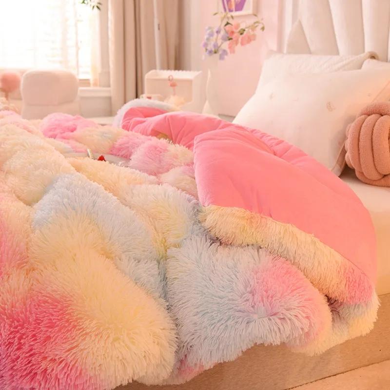 Luxury Plush Mink Fleece Flannel Blanket Autumn Winter Warm Cozy Throw Blanket for Lunch Break Air Conditioning Nap Decor