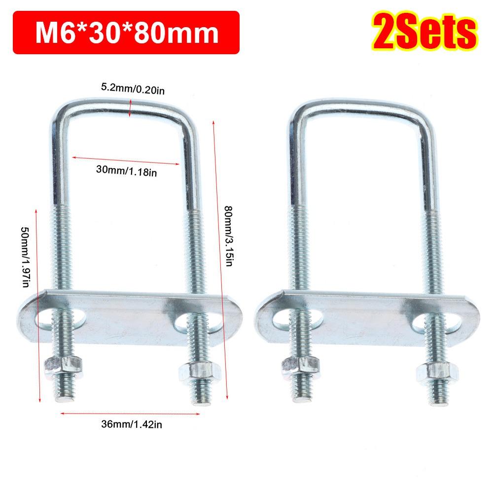 2Sets With Baffle Square Clamp Right Angle U-bolt Squa Bolt New Pipe U-clamp