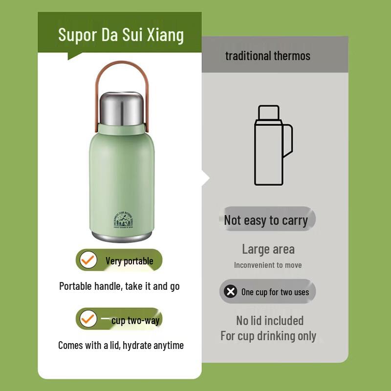 Supor KCV10AC10 Portable Stainless Steel Thermos