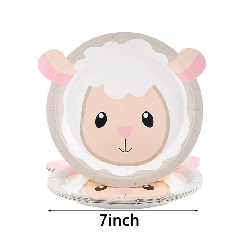 10pcs Farm Animals Party Disposable Paper Plates Pig Cow Sheep Shaped Food Tray Tableware Kids Birthday Party Favors Supplies