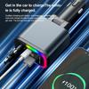 180W Dual Retractable Line Fast Charging Adapters with Ambient Light and Starry Sky Roof Light Car Charger for iPhone Android