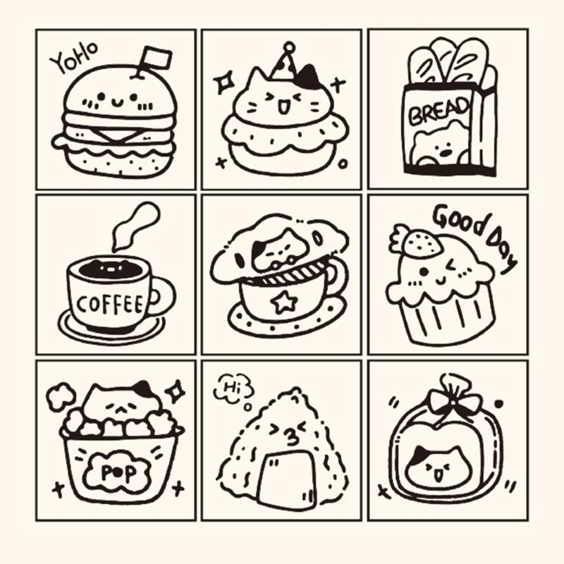 Cartoon Wood Rubber Stamp Lovely Cats Stamp Decorative Stamp Animal Stamp for Card Making