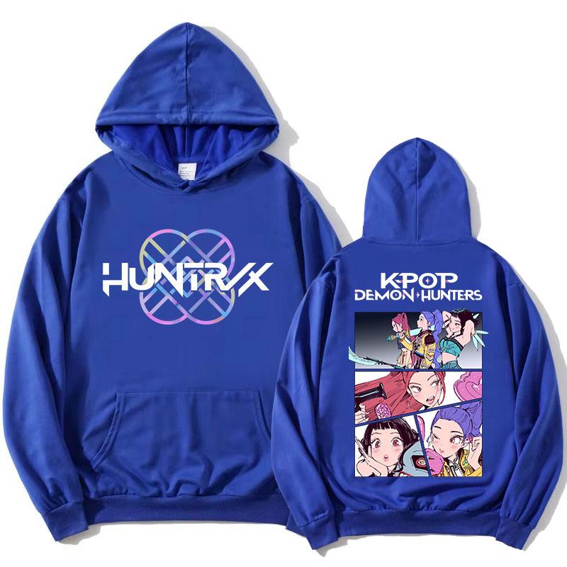 KPop Demon Hunters Hoodies Long Sleeve Fashion Hooded Sweatshirts Funny Cartoon Graphic Printing Pullovers Casual Women Clothing
