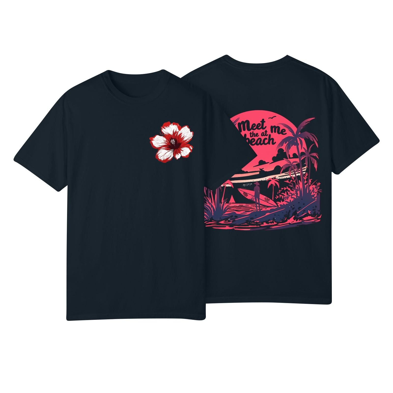 

Женская модная повседневная плиссированная футболка с коротким рукавом с принтом XXL тёмно-синий