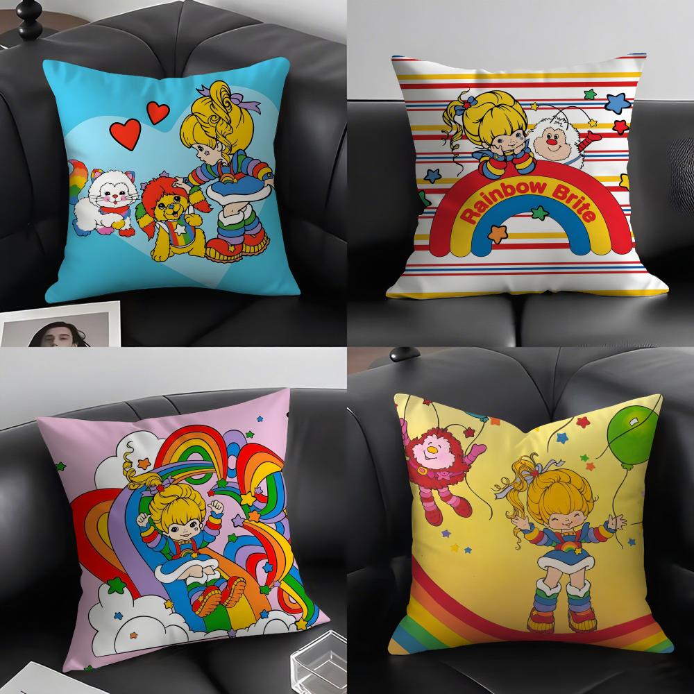 RRainbows Cute BriteE Cartoon Cushion Cover Pillowcase Ultra Soft Skin Friendly Fabric Cloud Like Comfort Concealed Zipper
