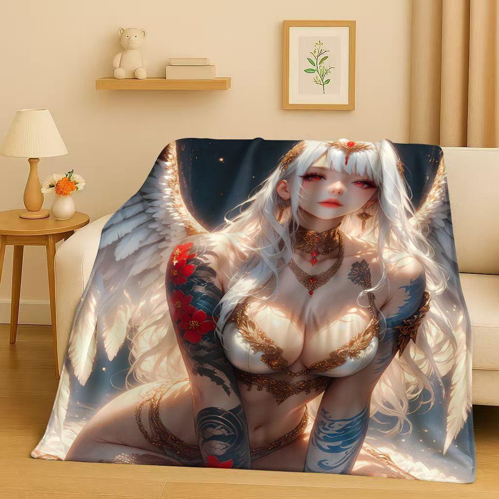 26 Style Sexy Bikini Girls Cartoon Anime Characters Flannel Blanket,Soft Plush Throw for Home Bedroom Bed Sofa Cover Trave Gift