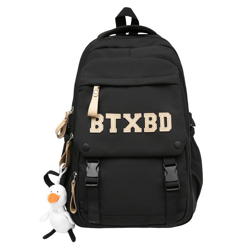 College style alphabet student schoolbag spring and summer new Harajuku style simple large-capacity backpack