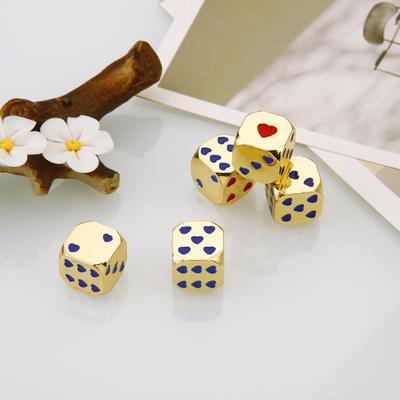 5PCS/1Set Metal Dice Golden Heart-shaped Game Dice Six Sided Decider Board Game Acessorios 13mm