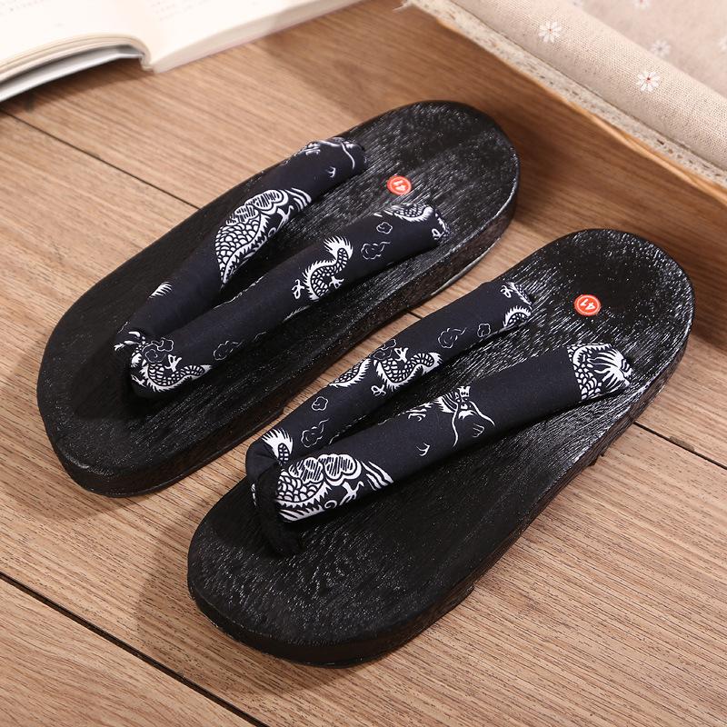 Fashion Japanese Traditional Geta Flat Bottom Unisex Wooden Paulownia Clog Man Woman Ninja Cosplay Shoes Flip Flop Summer Sandals 2025