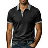 Men's Short Sleeve Polo Shirt Color Block Collar Button Up T-Shirt Daily Streetwear Business Casual Polos