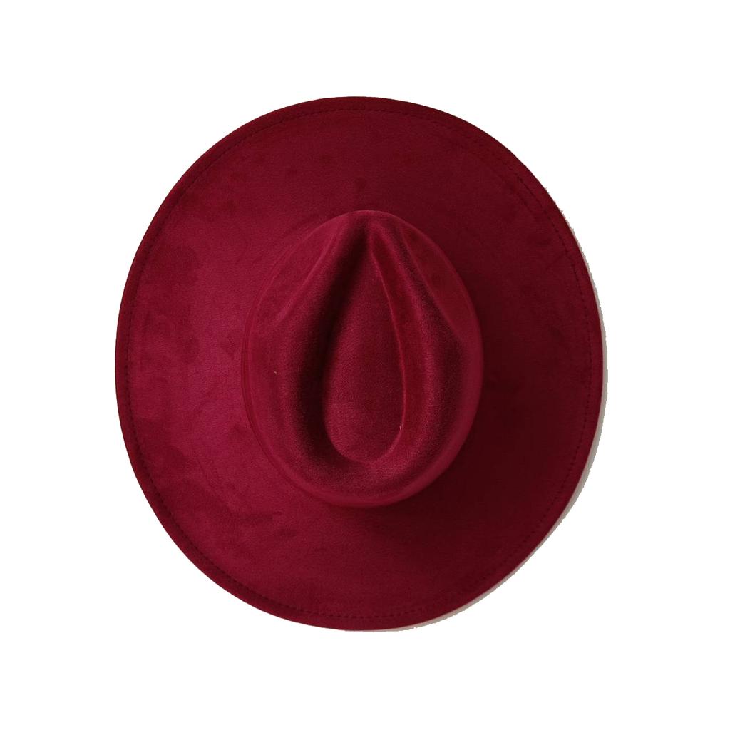 For Burning Vegan Suede Fedora Rancher Hats Blank Hats Multicolor Heart Shaped Top 9.5Cm Brim Unisex Jazz Hat Church Hat