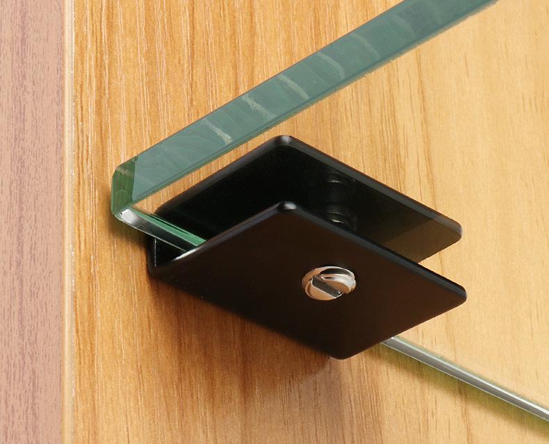 Stainless Steel Semicircular Square Glass Clamp Shelf Bracket