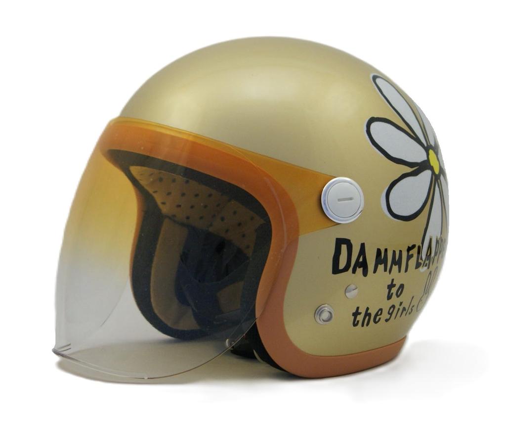 SUNUP Motorcycle Helmet Jet Type FLOWER Champagne Gold FREE SL-001 Size LADY'S (57-58cm) (Champagne Gold)