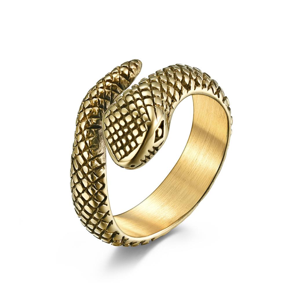 Neutral and Cool Style Stainless Steel Snake Ring Personalized Small Animal Snake Ring