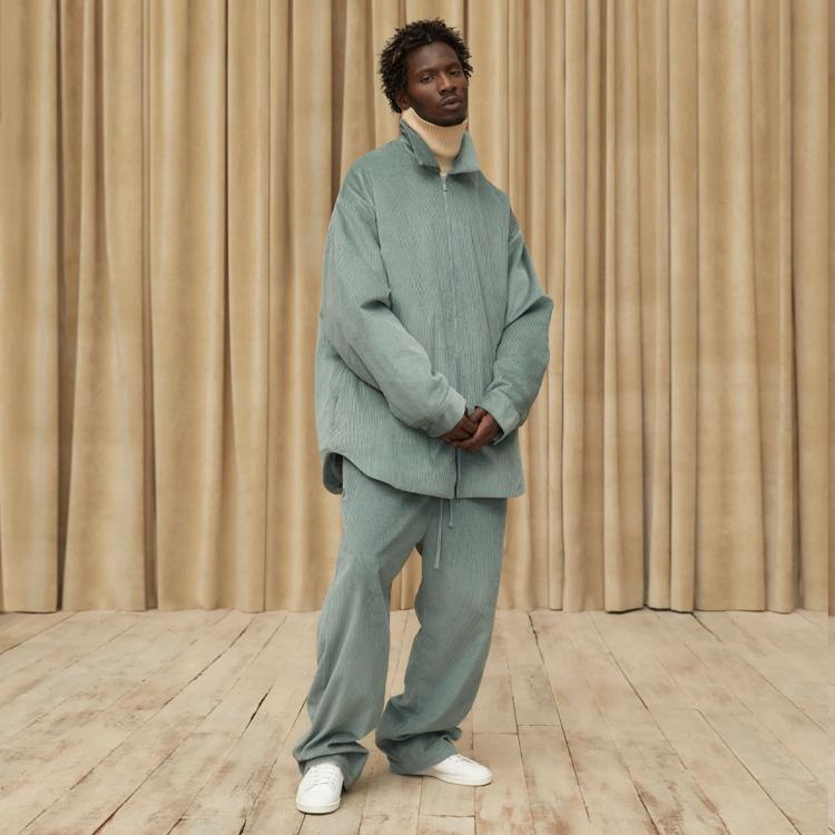 Fear of God Essentials SS23 Solid Color Zipper Corduroy Fleece Collar American Heavyweight Shirt Men Shirts FOG-SS23-047