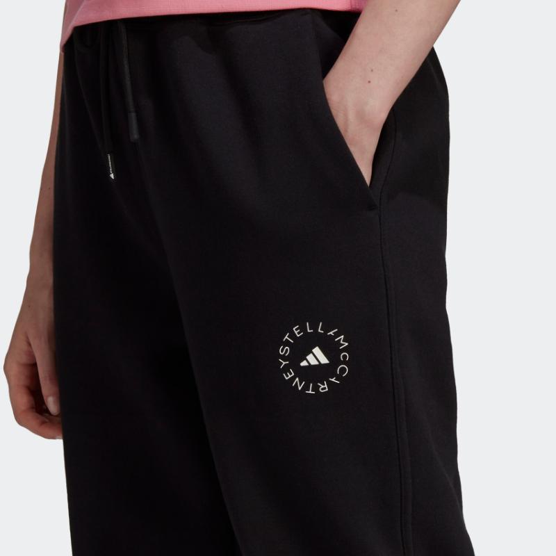 Adidas Logo Cuffed Loose Sweatpants Women Bottoms Black HD9055