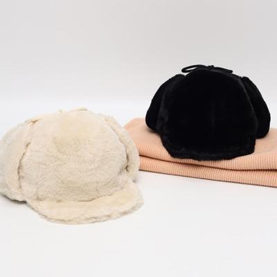Women's and Men's Winter Earflap Cozy Fur Hat Chestnut Trapper Hat
