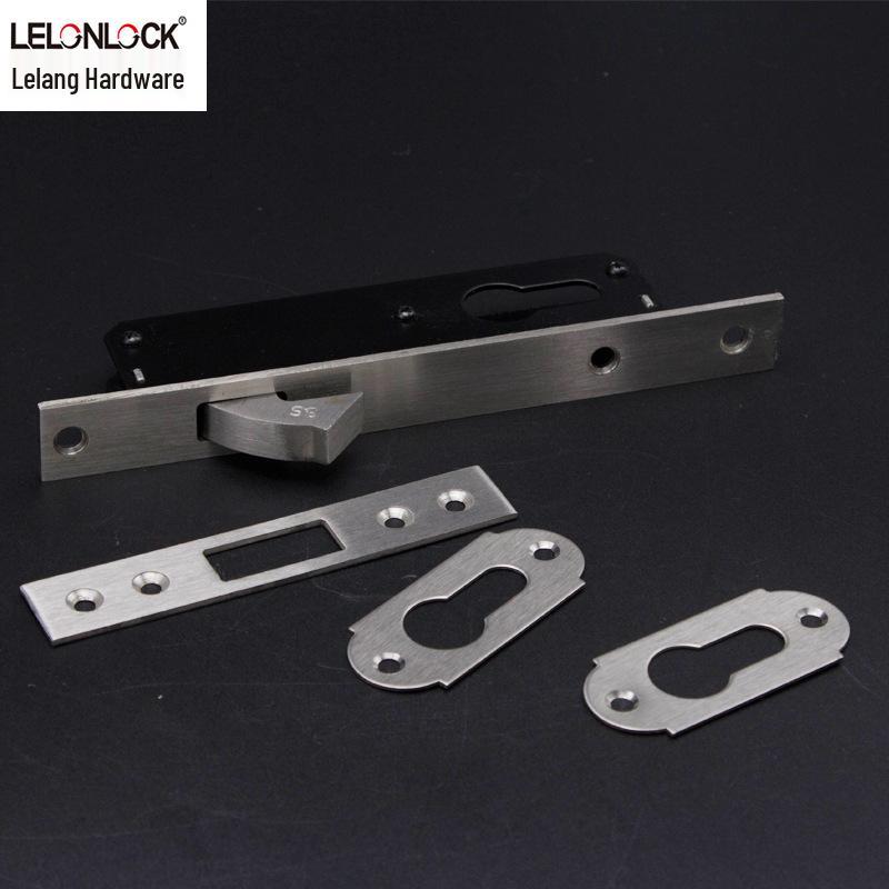 Stainless Steel Sliding Door Lock with Single Narrow Hook for Bathrooms