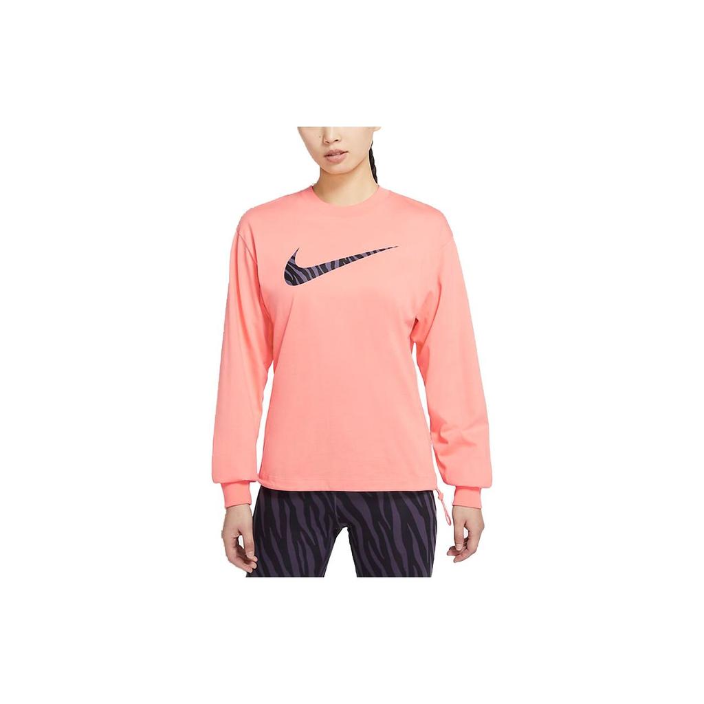 Nike Sportswear Icon Clash Zebra Print Long Sleeve Sweatshirt Women sweatshirt Pink DC5295-693