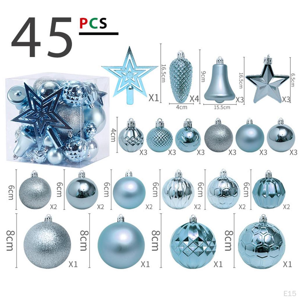 Christmas Balls Ornaments Hanging Decorative Bauble Shatterproof Tree for Wedding