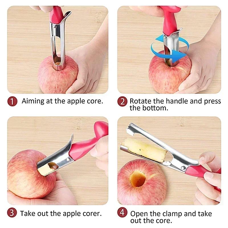 Stainless Steel Kitchen Premium Apple Corer Remover Apple Pears Seed Core Tool Fruit Cutter Seeder Slicer Knife Vegetable Tools