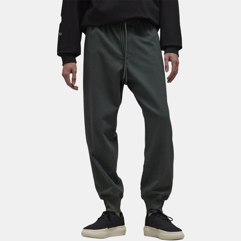 Y-3 Flannel Cuff Solid Color Minimalist Sports Casual Jogger Pants Men Bottoms Gray IQ1826