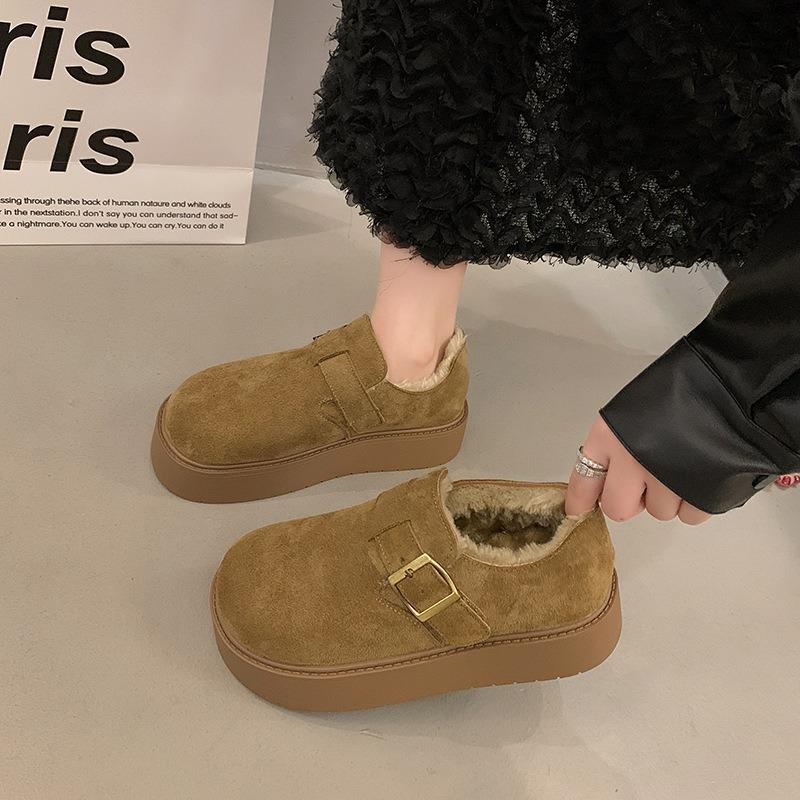 thick-soled velvet all-inclusive women's new autumn and winter Doudou Boken cotton shoes snow boots