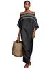 2026 Off-the-Shoulder Color Block Casual Long Dress for Vacations
