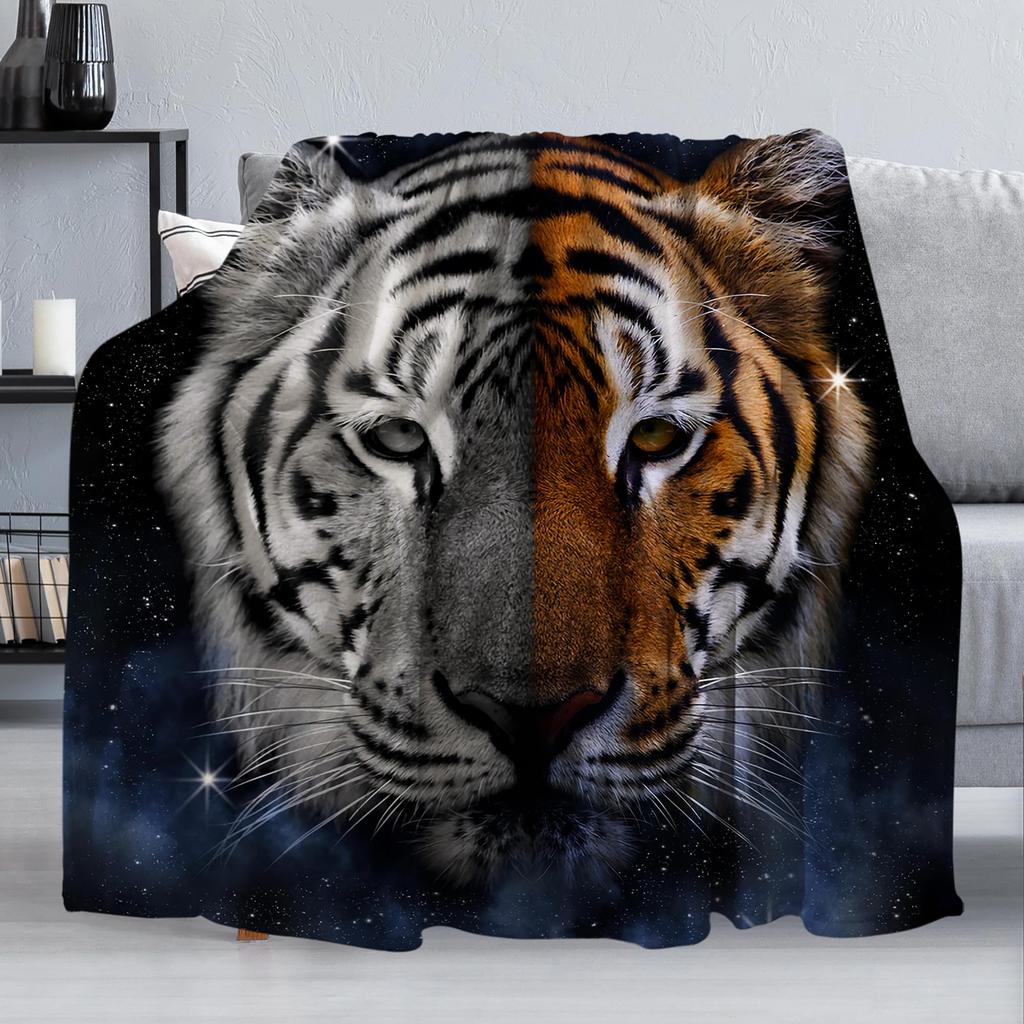 Tiger Blanket Wild Animal Flannel Throw Blanket Soft Comfy Lightweight Cozy Plush Fuzzy Warm Blanket for Home Couch Bed Sofa