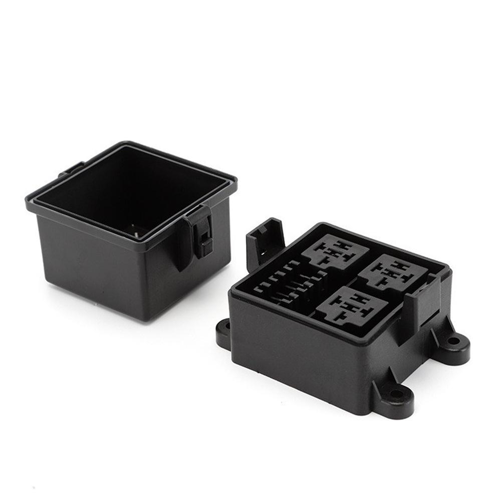 12V 3-Way Fuse Relay Box with 4-Pin 40A Relays and Fuses For Car Truck