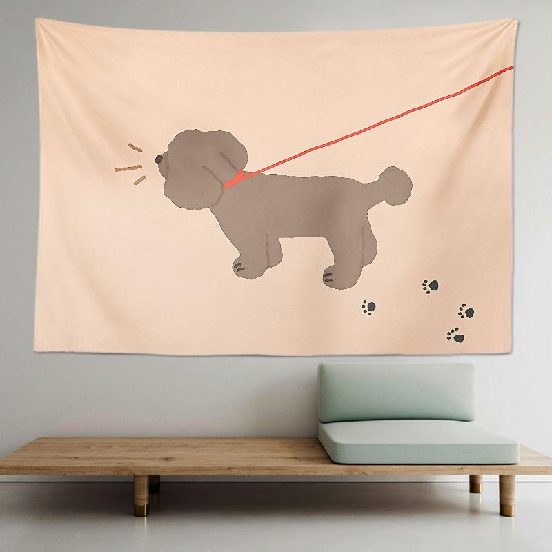 Cute Dog Tapestry Aesthetic Wall Hanging Bedroom Living Room Children's Room Boho Wall Art Decor Home Decoration