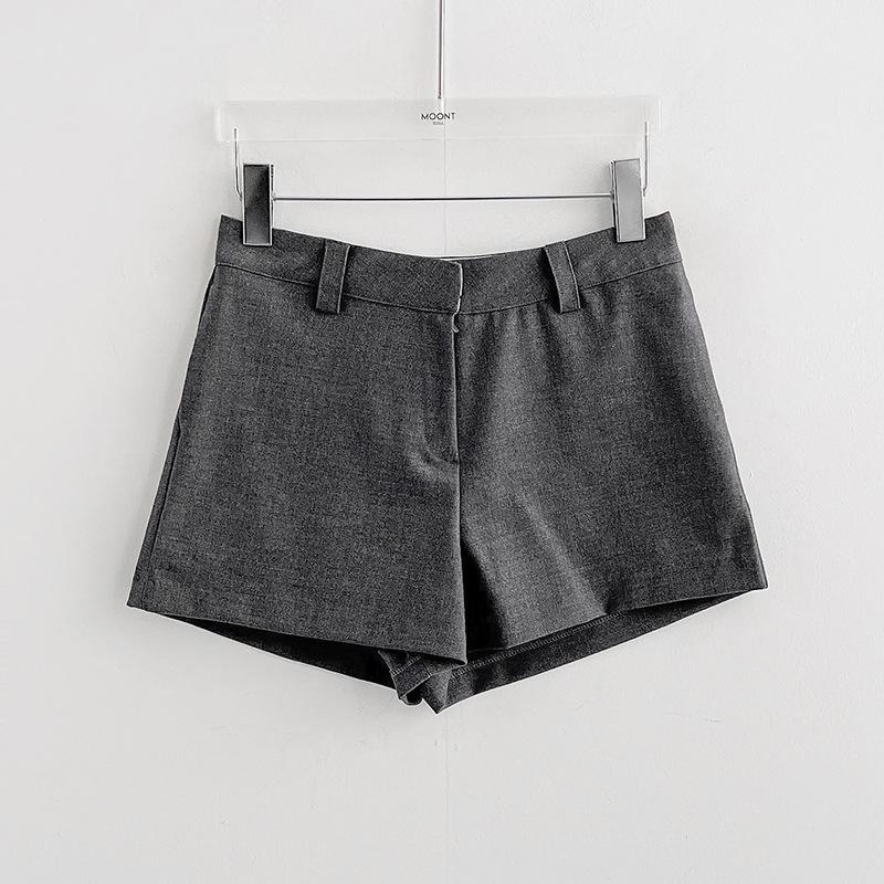 

Женские серые шорты-костюм с высокой посадкой - Новые летние шорты в корейском стиле 2025 Large серый