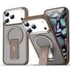 Luxury For Magsafe Folding Stand Magnetic Phone Case For 17 16 15 14 Plus 13 12 11 Pro Max Matte Translucent Back Cover