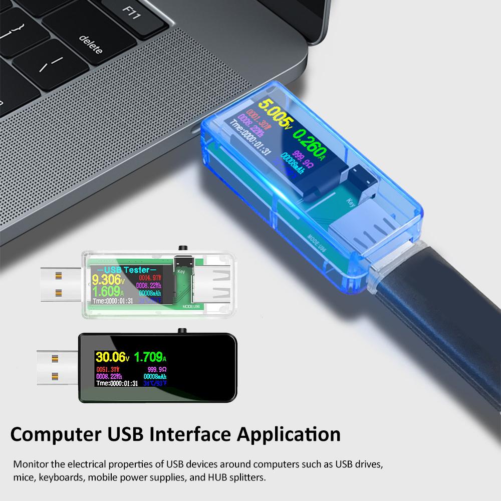 13 σε 1 Έλεγχος USB Ένδειξη τάσης ρεύματος Έγχρωμη οθόνη LCD Ελεγκτής USB Ηλεκτρικό αμπερόμετρο Ισχύς