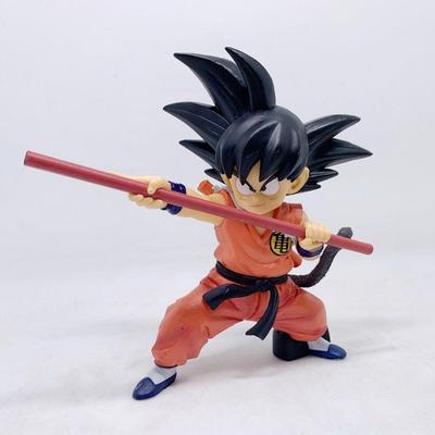 Dragon Ball Anime Character Wukong Standing Posture Figurine with Stick - Anime Character Collection Toy, Children's Doll Gift 15cm