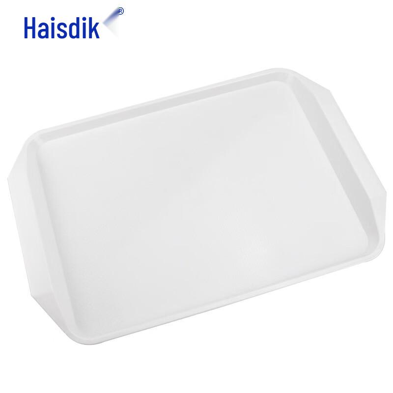Пластиковый прямоугольный поднос Haistik HK-5174, утолщенный, из полипропилена 43x30cm белый