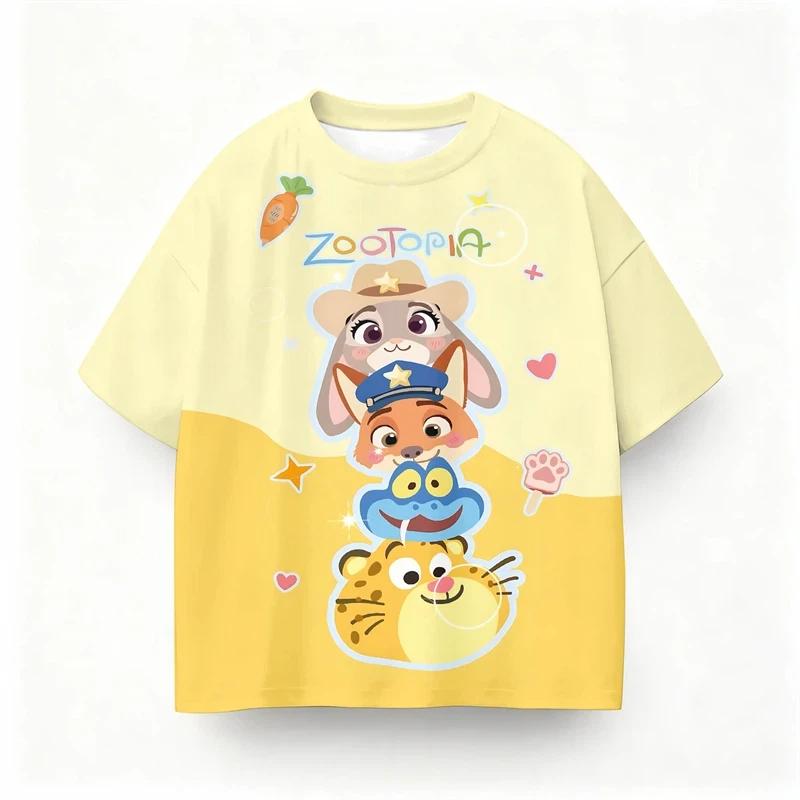 Summer Little Girl T-Shirt Cute Cartoon Print Casual Fashion Top