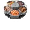 6 Compartment Rotating Serving Tray BPA Free Snacks Fruit Candy Platter For Home Party Kitchen Countertop