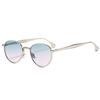 SHAUNA Retro Metal Round Punk Men Sunglasses Shades UV400 Fashion Trending Gradient Women Sun Glasses