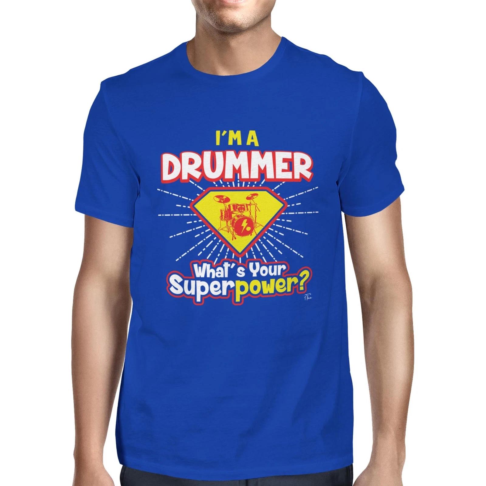 1Tee Mens I m a Drummer What s Your Superpower T-Shirt M