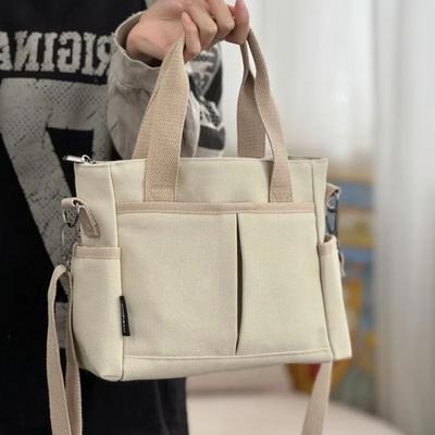Practical Canvas Handbag Women Multifunctional Large Capacity Zipper Handbag Women Zipper Messenger Bag Student Casual Handbag Designer Bag