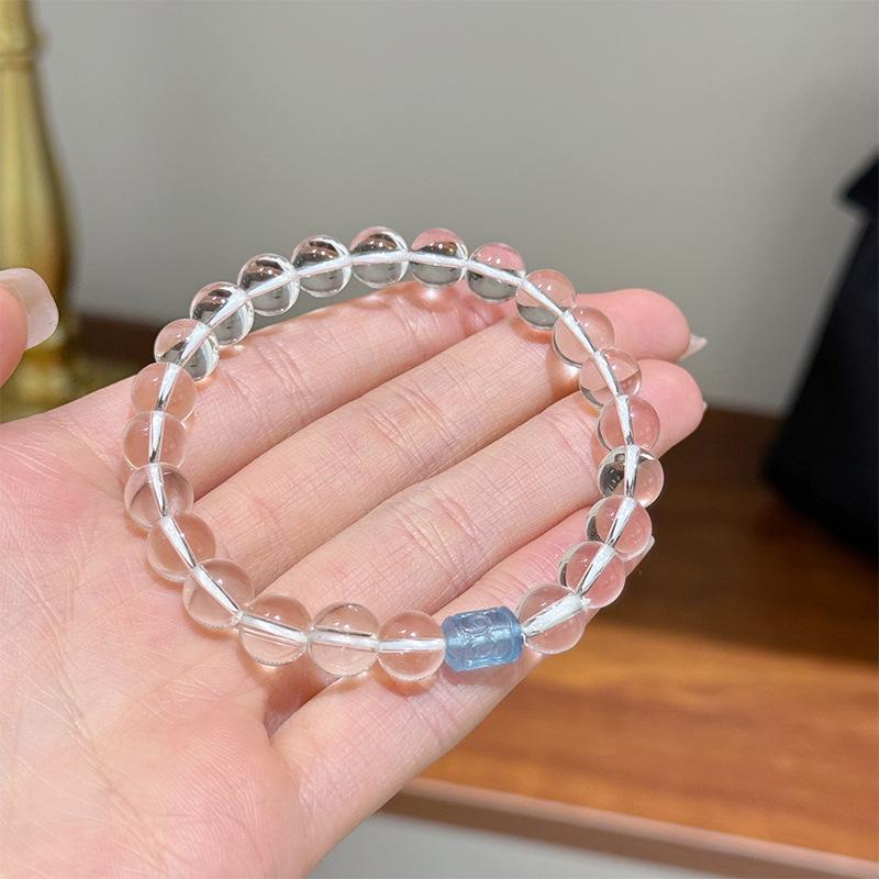 Spring/Summer Aquamarine Crystal Beaded Bracelet - Elegant & Versatile Jewelry