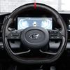 Für Hyundai Tucson Elantra Sonata Handgenäht Rutschfest Kohlefaser Leder D-Typ Auto Lenkradabdeckung