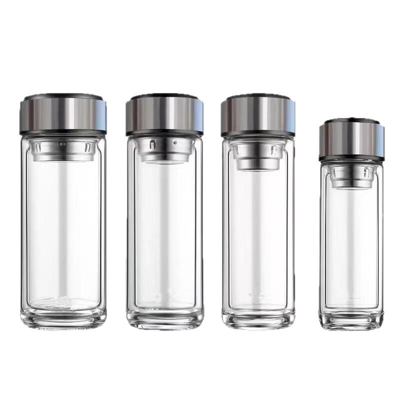 

Portable Double-Wall Glass Tea Infuser Cup